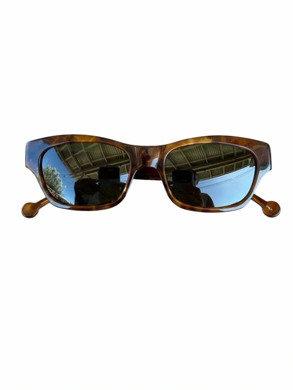 VTG l.a. Eyeworks Miles 142 Tortoise Shell Low Profile Sunglasses Artsy Italy